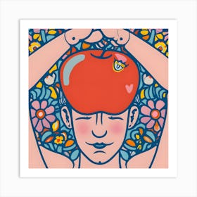 Man With Apple On Head Art Print