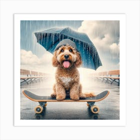 Dog In The Rain 2 Art Print