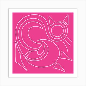 Pink Cat Art Print