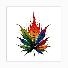 Rainbow Marijuana Leaf Art Print