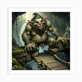 Troll Mythical Creature Monster Fantasy Folklore Legend Troll Bridge Forest Fairy Tale Ugl (2) Art Print