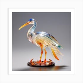 Glass Stork Art Print