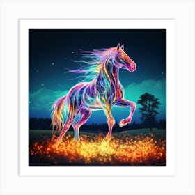 Neon force Horse Art Print