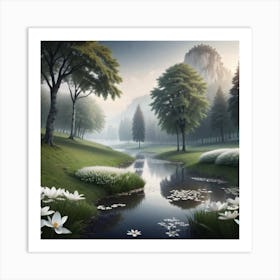 Lily River Art Print