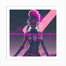 Cyberpunk Girl Art Print