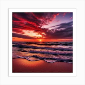 Sunset On The Beach 1082 Art Print