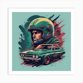 Man With The Car Art Print