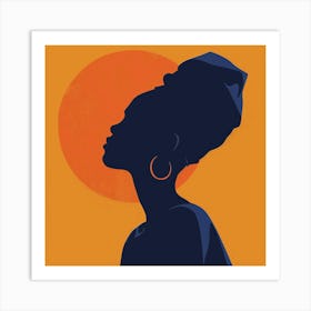 Silhouette Of African Woman 16 Art Print