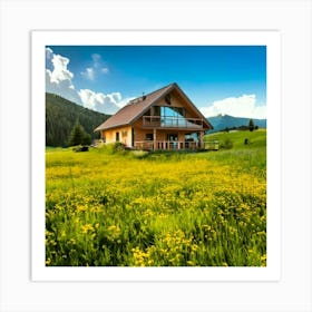 Firefly Charming House In A Blooming Summer Meadow 18810 (2) Art Print