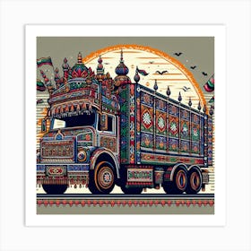 Truck Art Design Inspired By Pakistani Culture And Traditions (1) Art Print