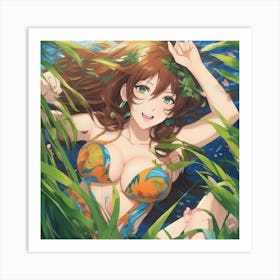 Girl In The Water 1 Art Print