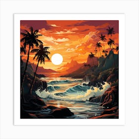 Sunset Painting Art Print