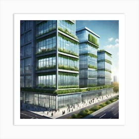 Green Office Building 1 Art Print