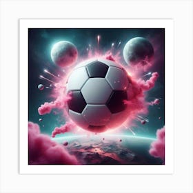 Soccer Ball In Space Art Print