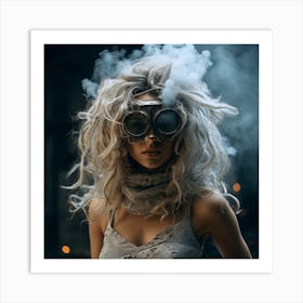 Steampunk Girl With Goggles 1 Art Print