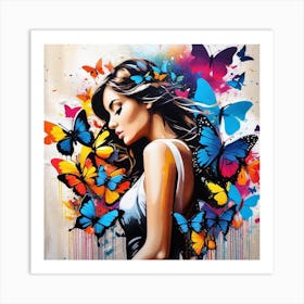 Butterfly Girl 13 Art Print