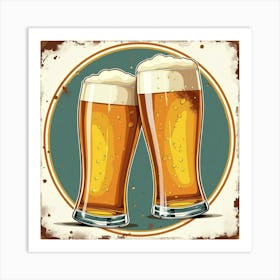 Two Glasses Of Beer Art Print