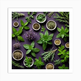 Herbs As A Background (71) Art Print