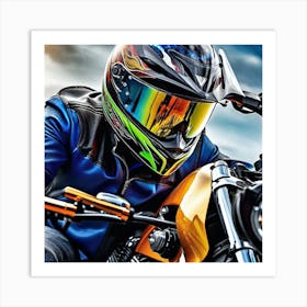 Motorcycle Rider 2 Art Print