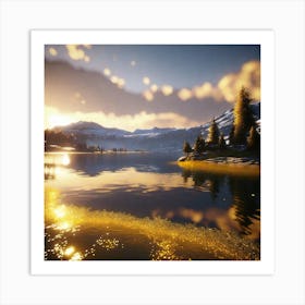 Sunset In The Mountains 32 Art Print