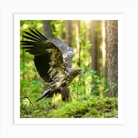 Golden Eagle In The Forest 1 Art Print