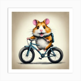 Hamster On A Bike 2 Art Print