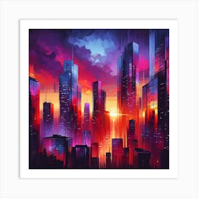 Futuristic Cityscape 1 Art Print