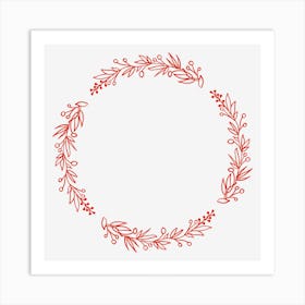 Wreath Of Red Berries Art Print