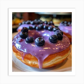 Donuts With Blueberry Glaze Art Print