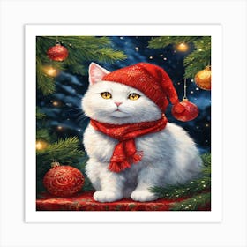 Christmas Cat 1 Art Print