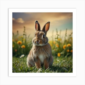 Rabbit In The Meadow Art Print