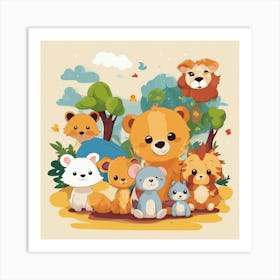 Playful Kids Animal Tshirt Design (5) 2024 05 02t202102 Art Print