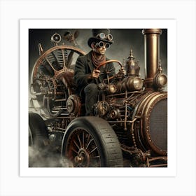 Steampunk Steam Engine Art Print
