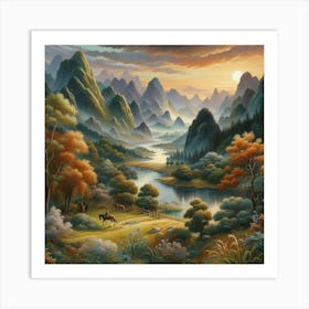 Chinese Landscape Art Print