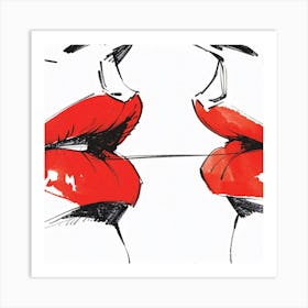 Kissing Lips - I kissed a girl Art Print