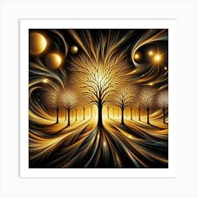 Golden Trees 2 Art Print