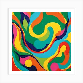 ABSTRACT LEAPING DOLPHIN Art Print