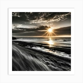 Sunset On The Beach 1027 Art Print