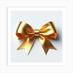 Gold Ribbon Isolated On White Art Print