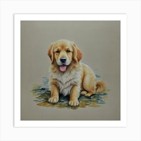 Golden Retriever #cute_dog , #dog , #dogs , #cute_animals Art Print