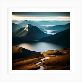 Sunrise Over Lake Taupo Art Print