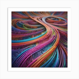 Abstract Colorful Wires 5 Art Print
