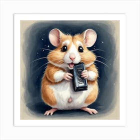 Hamster Piano Art Print