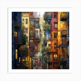 City At Night 3 Art Print