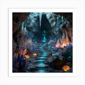 Cave Of Crystals 2 Art Print