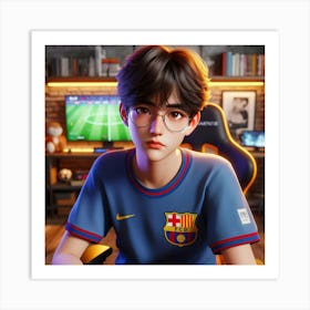 Barcelona Soccer Player Art Print