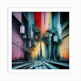 Mechanized Metropolis Art Print