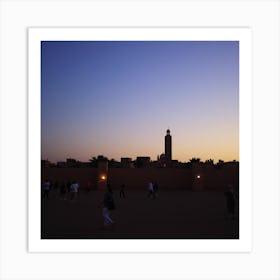 Dusk in Marrakech  Art Print