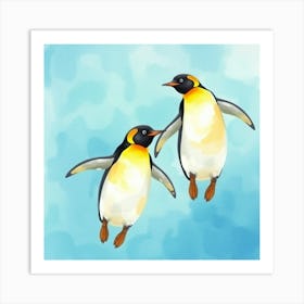 Penguins Flying 1 Art Print