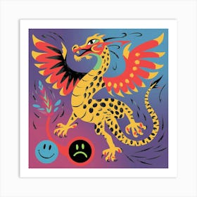 Dragon With A Smiley Face Art Print